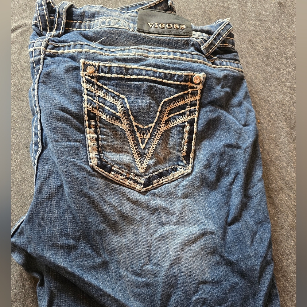 Vigoss Blue Denim Jeans with Embroidered Pocket